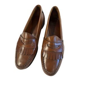 Cole Haan Loafers Mens 9.5 Brown Leather Penny Casual Slip On Dress Vintage Shoe
